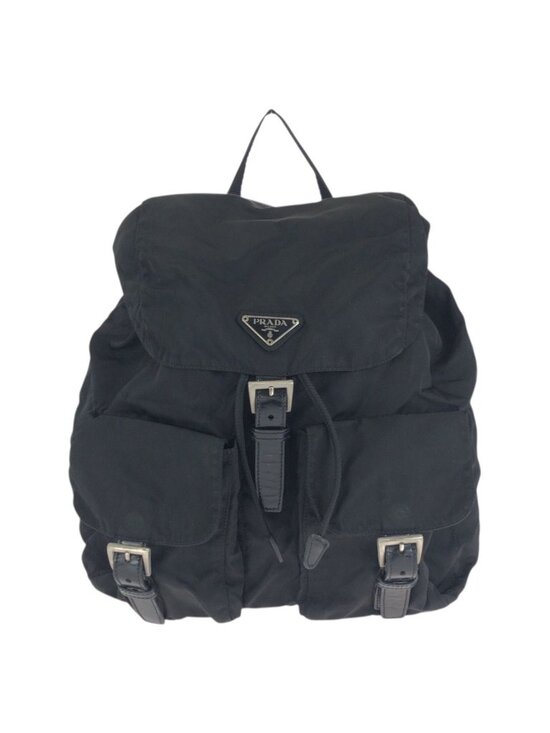 Prada Tessuto Black Silver Nylon Leather Backpack main image 8